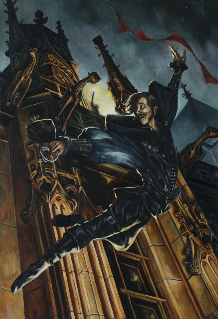 Gredin, huile sur papier, 30x40 cm