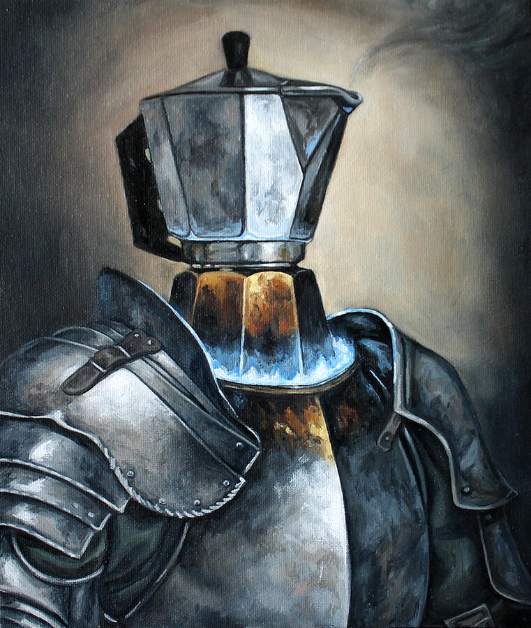 Sir Marc de la Cafetière, huile sur toile, 24x30 cm